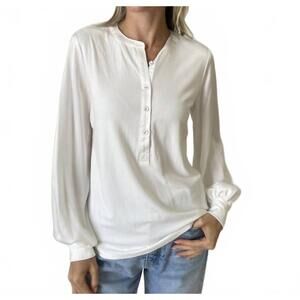 NEW SIX/FIFTY janie long sleeve top in white